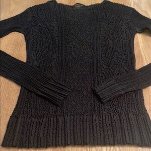 Sheer Black Textured Sweater